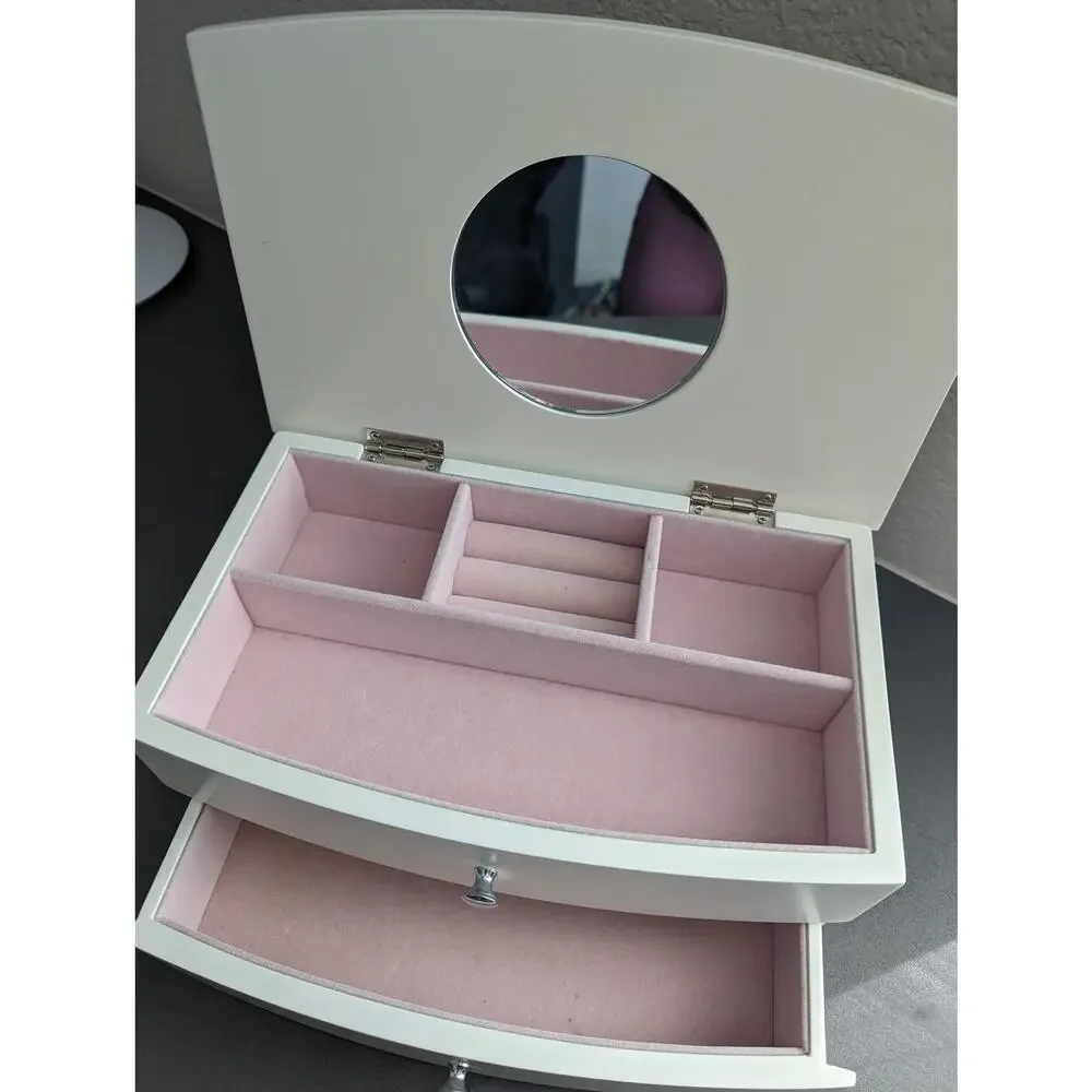 Reed & Barton Jewelry‎ Box Women's Girl's White Pink Quality Handcraft Excellent